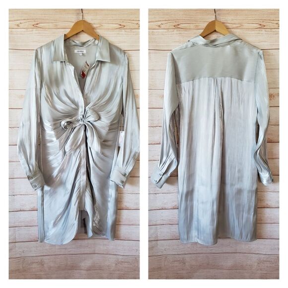 NWT Good American The After Party Shimmer Button Front Dress Stunning! - Picture 4 of 12